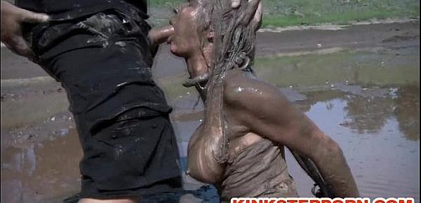  Outdoor BDSM Mud Slave Disgrace